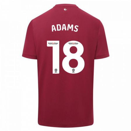 Kandiny Herren Ebou Adams #18 Rot Auswärtstrikot Trikot 2023/24 T-Shirt