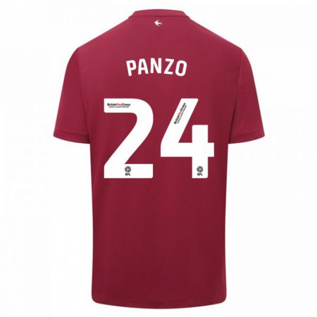 Kandiny Herren Jonathan Panzo #24 Rot Auswärtstrikot Trikot 2023/24 T-Shirt