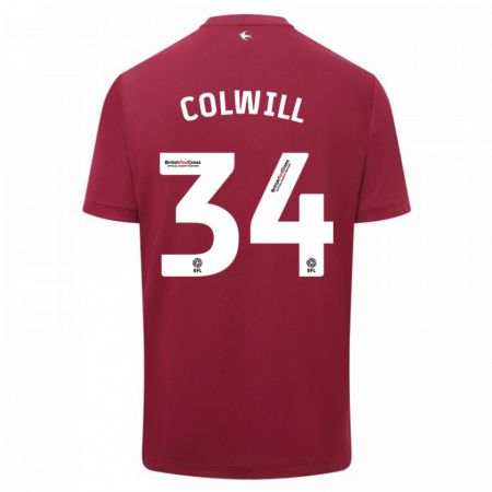 Kandiny Herren Joel Colwill #34 Rot Auswärtstrikot Trikot 2023/24 T-Shirt