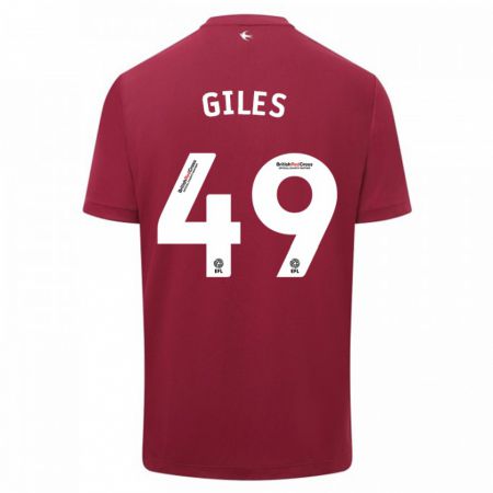 Kandiny Herren Luey Giles #49 Rot Auswärtstrikot Trikot 2023/24 T-Shirt