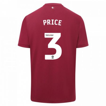 Kandiny Herren Ffion Price #3 Rot Auswärtstrikot Trikot 2023/24 T-Shirt