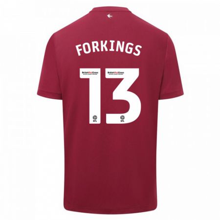 Kandiny Herren Amelia Forkings #13 Rot Auswärtstrikot Trikot 2023/24 T-Shirt