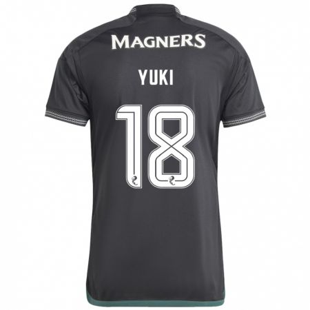 Kandiny Herren Yuki Kobayashi #18 Schwarz Auswärtstrikot Trikot 2023/24 T-Shirt