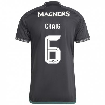 Kandiny Herren Chloe Craig #6 Schwarz Auswärtstrikot Trikot 2023/24 T-Shirt