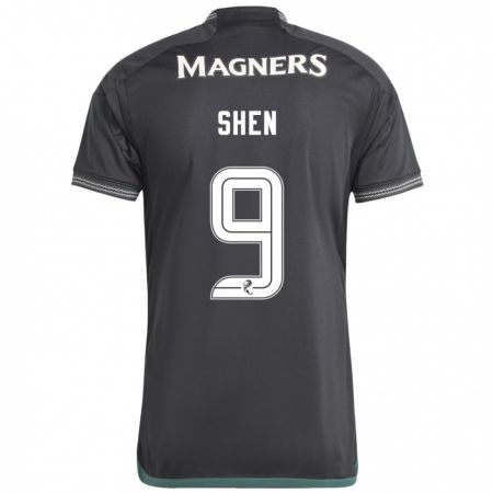 Kandiny Herren Shen Mengyu #9 Schwarz Auswärtstrikot Trikot 2023/24 T-Shirt