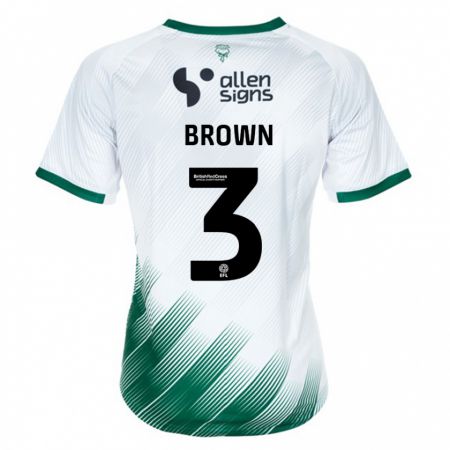 Kandiny Herren Jaden Brown #3 Weiß Auswärtstrikot Trikot 2023/24 T-Shirt