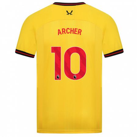 Kandiny Herren Cameron Archer #10 Gelb Auswärtstrikot Trikot 2023/24 T-Shirt