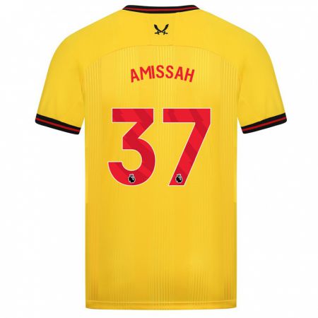 Kandiny Herren Jordan Amissah #37 Gelb Auswärtstrikot Trikot 2023/24 T-Shirt