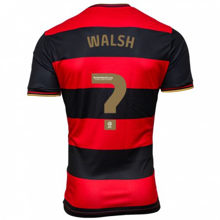 Kandiny Herren Joe Walsh #0 Schwarz Rot Auswärtstrikot Trikot 2023/24 T-Shirt