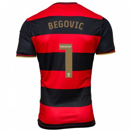 Kandiny Herren Asmir Begovic #1 Schwarz Rot Auswärtstrikot Trikot 2023/24 T-Shirt
