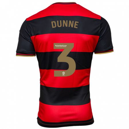 Kandiny Herren Jimmy Dunne #3 Schwarz Rot Auswärtstrikot Trikot 2023/24 T-Shirt