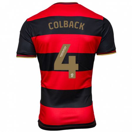 Kandiny Herren Jack Colback #4 Schwarz Rot Auswärtstrikot Trikot 2023/24 T-Shirt