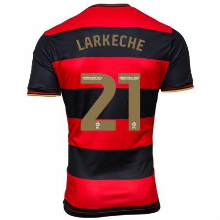 Kandiny Herren Ziyad Larkeche #21 Schwarz Rot Auswärtstrikot Trikot 2023/24 T-Shirt