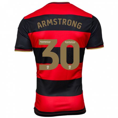 Kandiny Herren Sinclair Armstrong #30 Schwarz Rot Auswärtstrikot Trikot 2023/24 T-Shirt