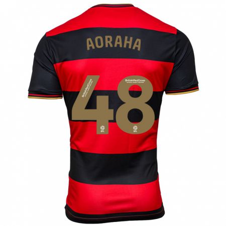 Kandiny Herren Alexander Aoraha #48 Schwarz Rot Auswärtstrikot Trikot 2023/24 T-Shirt