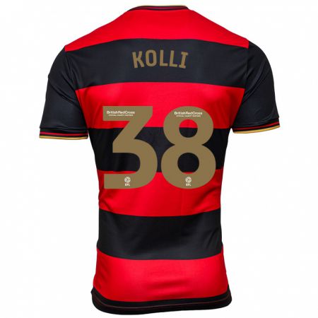 Kandiny Herren Rayan Kolli #38 Schwarz Rot Auswärtstrikot Trikot 2023/24 T-Shirt