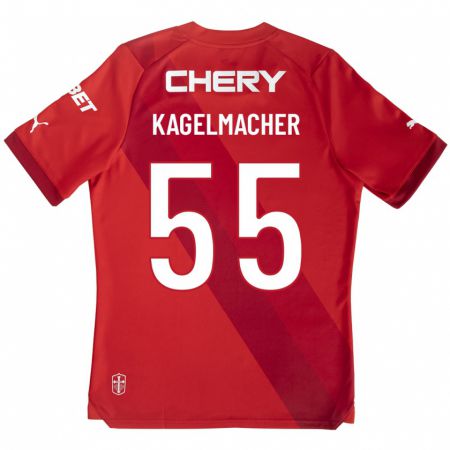 Kandiny Herren Gary Kagelmacher #55 Rot Auswärtstrikot Trikot 2023/24 T-Shirt