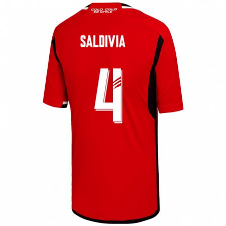 Kandiny Herren Alan Saldivia #4 Rot Auswärtstrikot Trikot 2023/24 T-Shirt