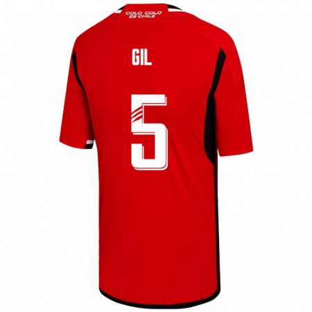 Kandiny Herren Leonardo Gil #5 Rot Auswärtstrikot Trikot 2023/24 T-Shirt