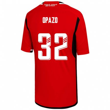Kandiny Herren Óscar Opazo #32 Rot Auswärtstrikot Trikot 2023/24 T-Shirt