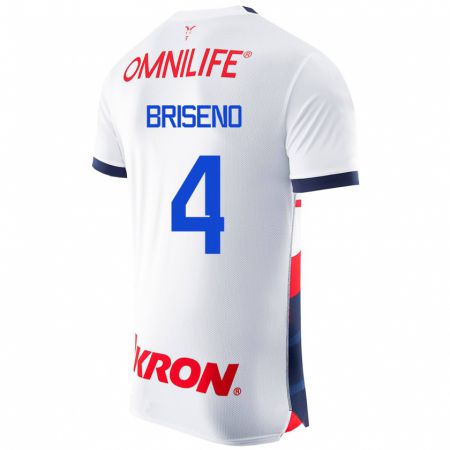 Kandiny Herren Antonio Briseño #4 Weiß Auswärtstrikot Trikot 2023/24 T-Shirt