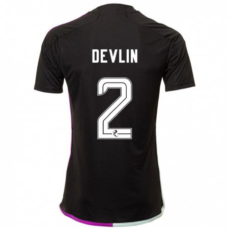Kandiny Herren Nicky Devlin #2 Schwarz Auswärtstrikot Trikot 2023/24 T-Shirt