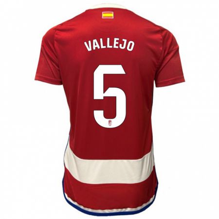 Kandiny Damen Jesús Vallejo #5 Rot Heimtrikot Trikot 2023/24 T-Shirt