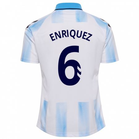 Kandiny Damen Ramón Enríquez #6 Weiß Blau Heimtrikot Trikot 2023/24 T-Shirt