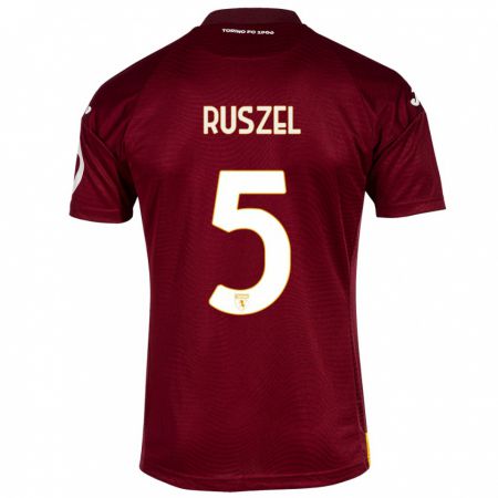 Kandiny Damen Marcel Ruszel #5 Dunkelrot Heimtrikot Trikot 2023/24 T-Shirt
