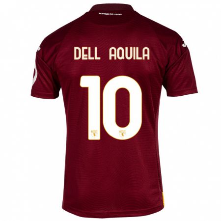 Kandiny Damen Francesco Dell'aquila #10 Dunkelrot Heimtrikot Trikot 2023/24 T-Shirt