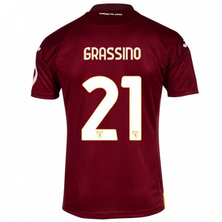 Kandiny Damen Giulia Grassino #21 Dunkelrot Heimtrikot Trikot 2023/24 T-Shirt