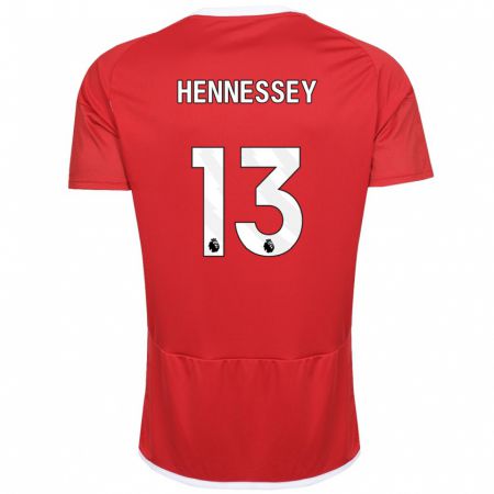 Kandiny Damen Wayne Hennessey #13 Rot Heimtrikot Trikot 2023/24 T-Shirt