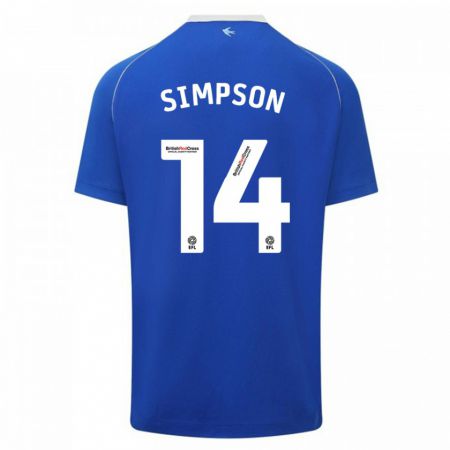 Kandiny Damen Jasmine Simpson #14 Blau Heimtrikot Trikot 2023/24 T-Shirt