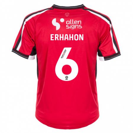 Kandiny Damen Ethan Erhahon #6 Rot Heimtrikot Trikot 2023/24 T-Shirt