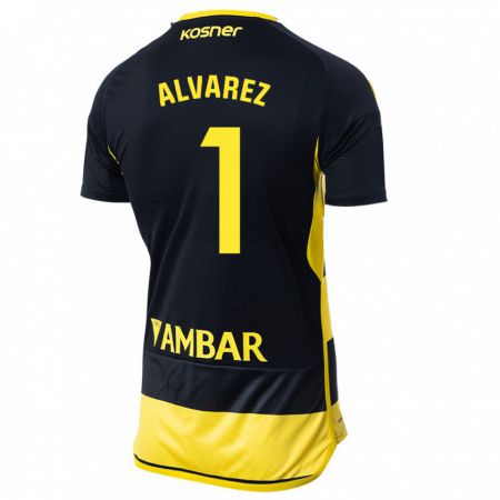 Kandiny Damen Cristian Álvarez #1 Schwarz Gelb Auswärtstrikot Trikot 2023/24 T-Shirt