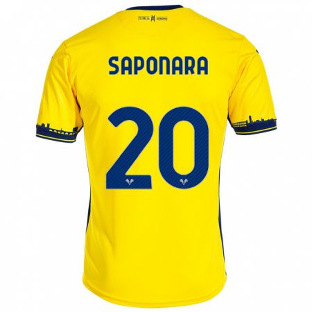 Kandiny Damen Riccardo Saponara #20 Gelb Auswärtstrikot Trikot 2023/24 T-Shirt