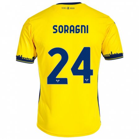 Kandiny Damen Alberto Soragni #24 Gelb Auswärtstrikot Trikot 2023/24 T-Shirt