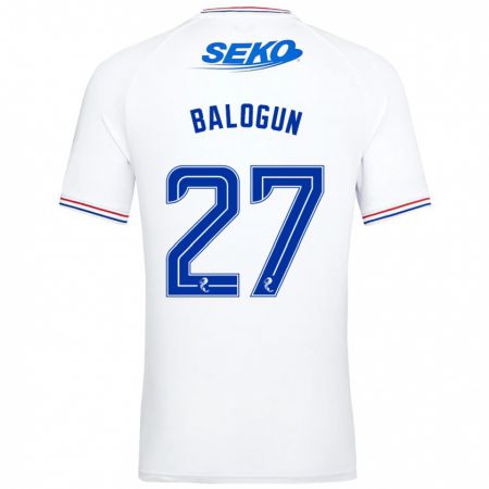 Kandiny Damen Leon Balogun #27 Weiß Auswärtstrikot Trikot 2023/24 T-Shirt