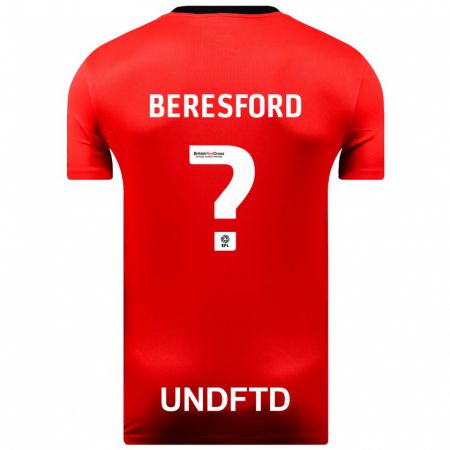 Kandiny Damen Ben Beresford #0 Rot Auswärtstrikot Trikot 2023/24 T-Shirt