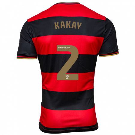 Kandiny Damen Osman Kakay #2 Schwarz Rot Auswärtstrikot Trikot 2023/24 T-Shirt