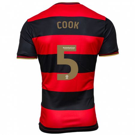Kandiny Damen Steve Cook #5 Schwarz Rot Auswärtstrikot Trikot 2023/24 T-Shirt