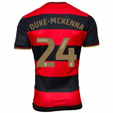 Kandiny Damen Stephen Duke-Mckenna #24 Schwarz Rot Auswärtstrikot Trikot 2023/24 T-Shirt