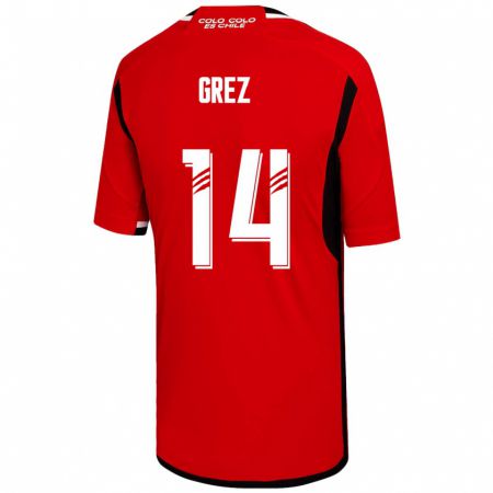 Kandiny Damen Javiera Grez #14 Rot Auswärtstrikot Trikot 2023/24 T-Shirt