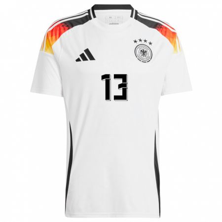 Kandiny Kinder Deutschland Keke Topp #13 Weiß Heimtrikot Trikot 24-26 T-Shirt