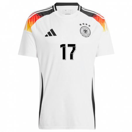 Kandiny Kinder Deutschland Florian Neuhaus #17 Weiß Heimtrikot Trikot 24-26 T-Shirt