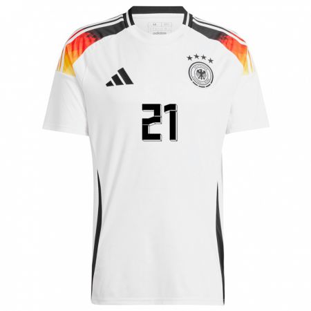 Kandiny Kinder Deutschland Ilkay Gundogan #21 Weiß Heimtrikot Trikot 24-26 T-Shirt