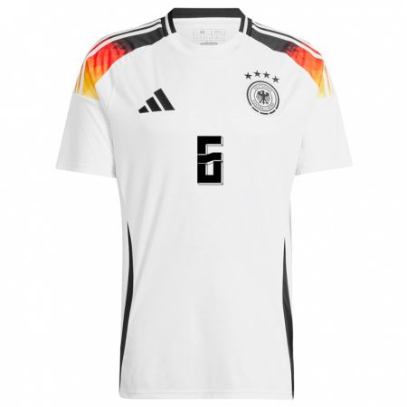 Kandiny Kinder Deutschland Tom Kraub #6 Weiß Heimtrikot Trikot 24-26 T-Shirt