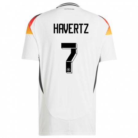 Kandiny Kinder Deutschland Kai Havertz #7 Weiß Heimtrikot Trikot 24-26 T-Shirt