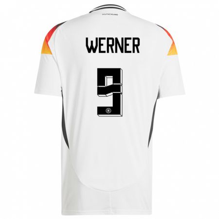 Kandiny Kinder Deutschland Timo Werner #9 Weiß Heimtrikot Trikot 24-26 T-Shirt