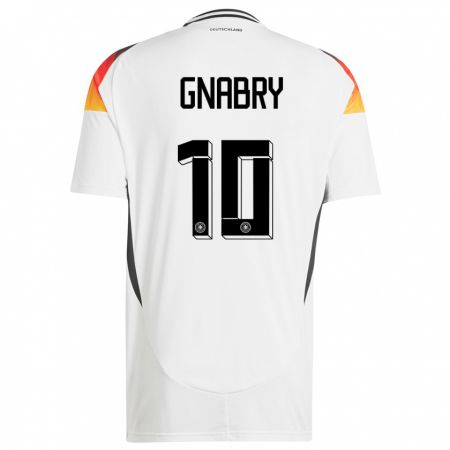 Kandiny Kinder Deutschland Serge Gnabry #10 Weiß Heimtrikot Trikot 24-26 T-Shirt
